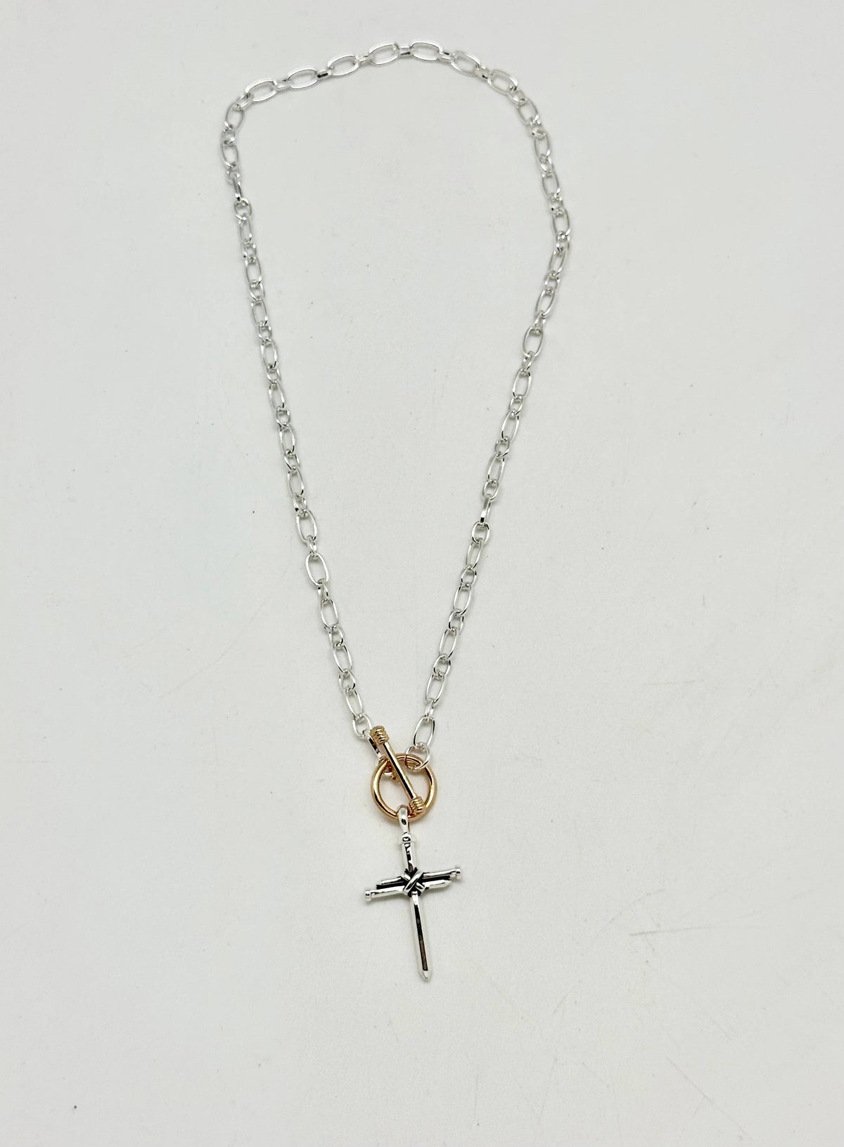 Necklace Cross AlloyPlated (Tarnish Free Plating )w/Gld 18”