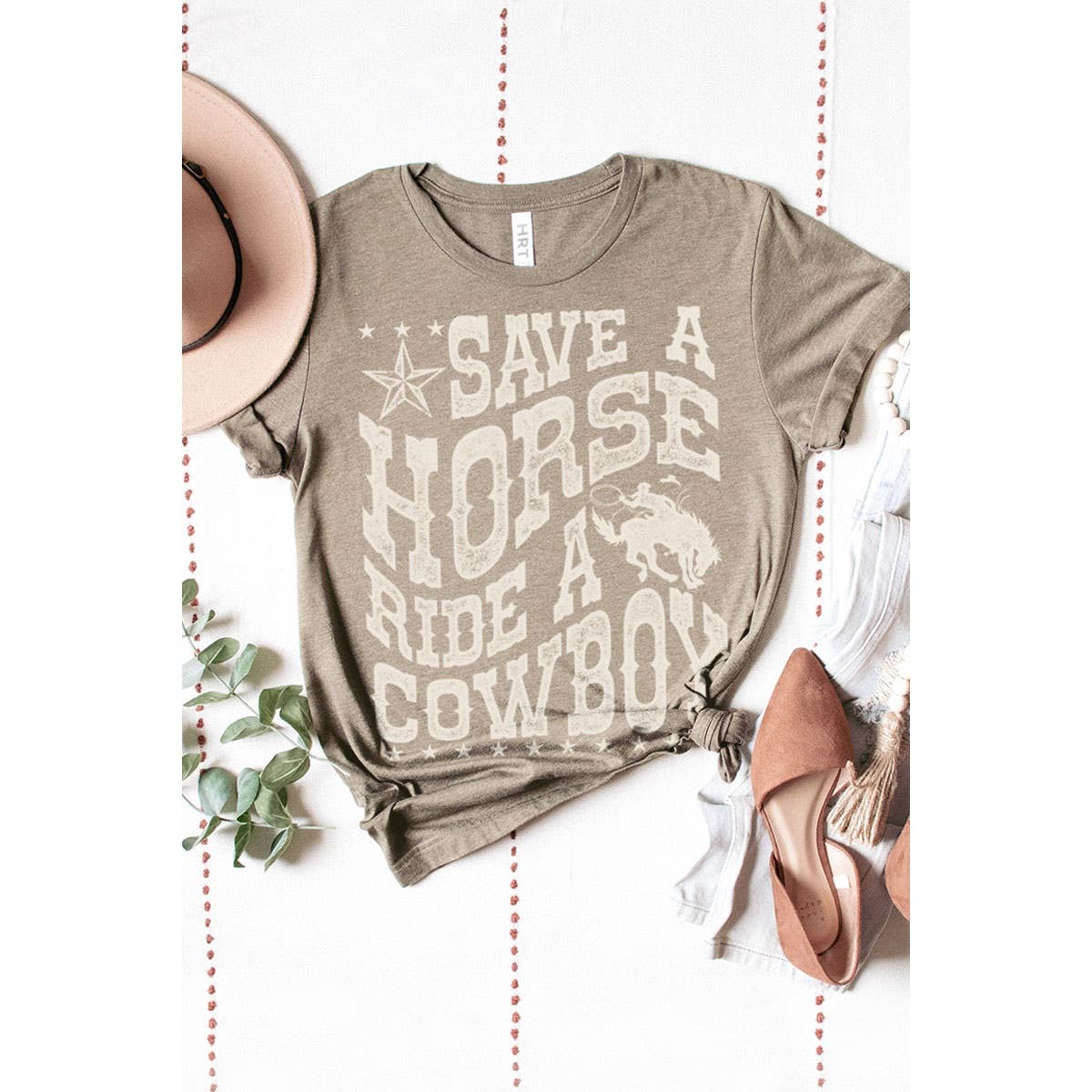 SAVE A HORSE RIDE A COWBOY WASHED GRAPHIC TEE