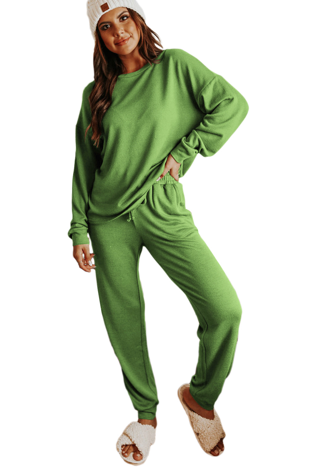 Long Sleeve Pullover & Jogger Pants Loungewear Set