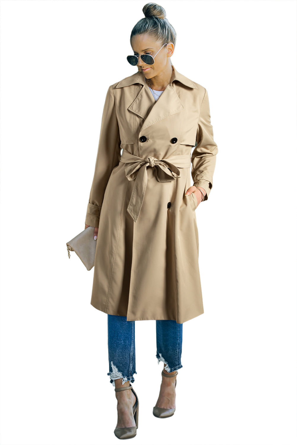 Lapel Collar Pocket Wind Coat