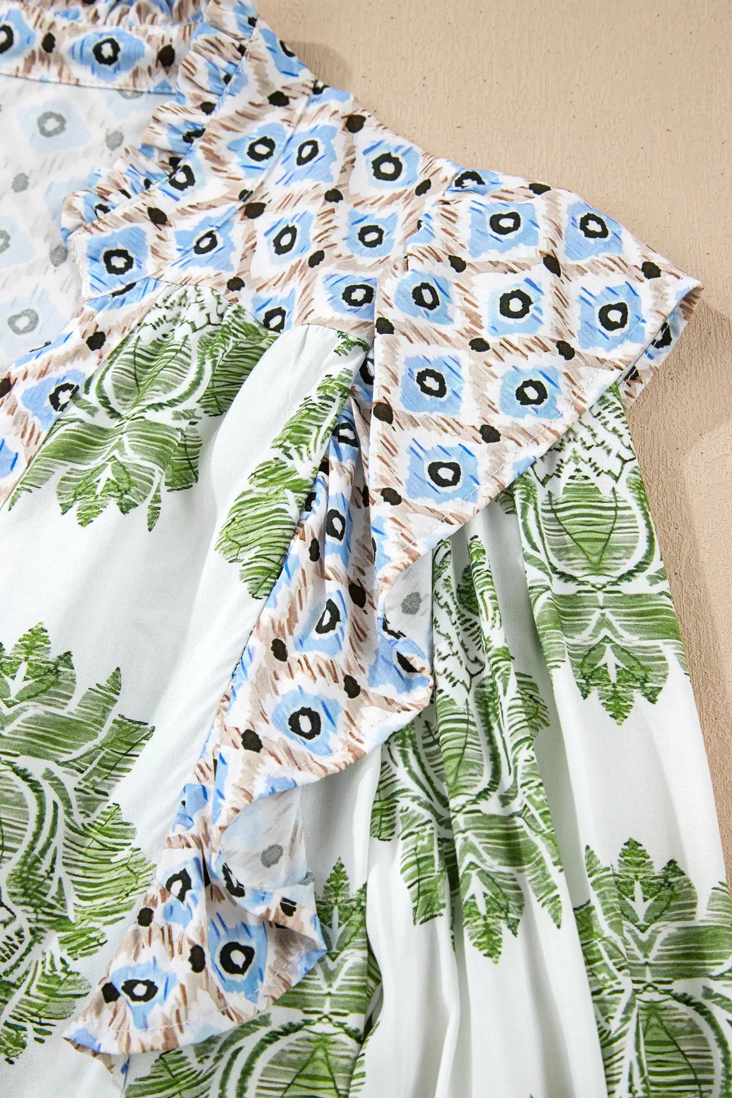 Floral Mini Dress Casual Ruffle Patchwork Mini