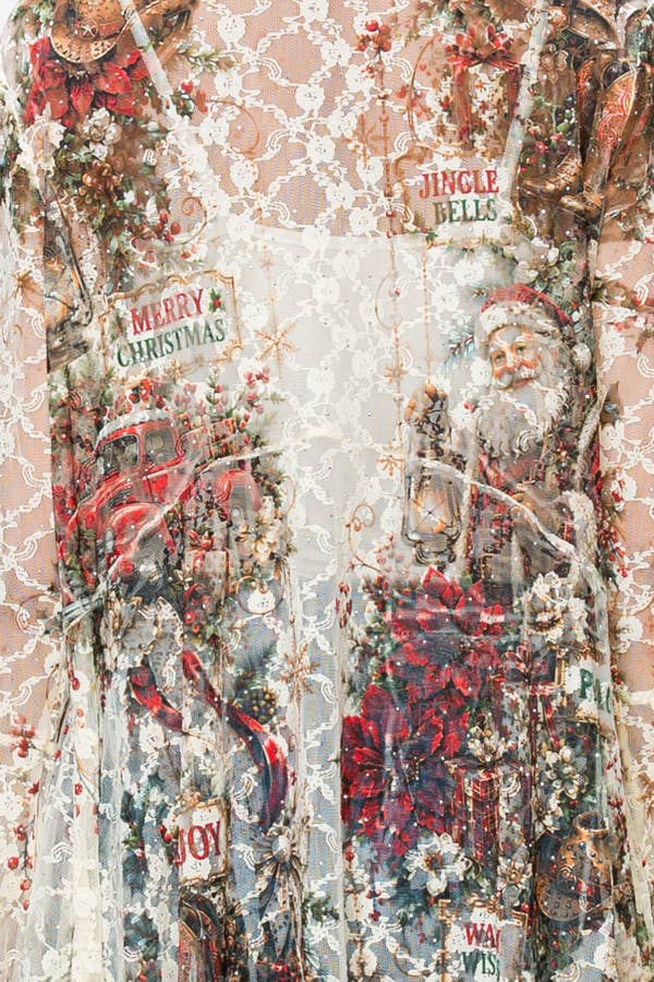 Ethereal Lace Ruffle Duster w/ Sparkles - 4849BG SANTA TRUCK