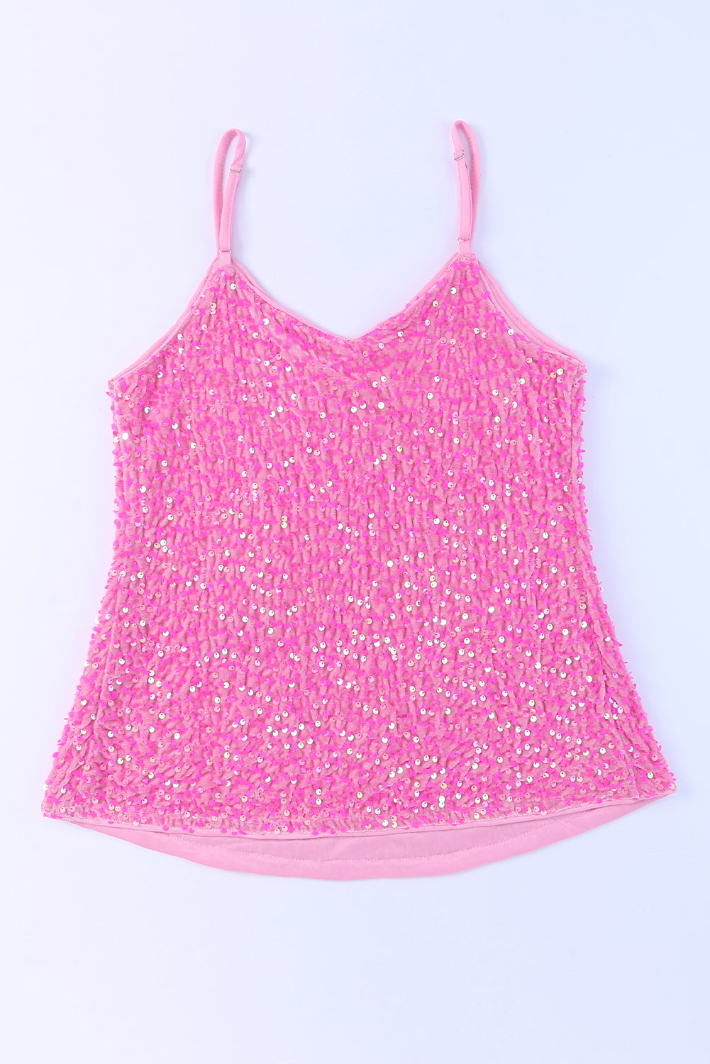 Shiny Sequin Spaghetti Strap Cami Top