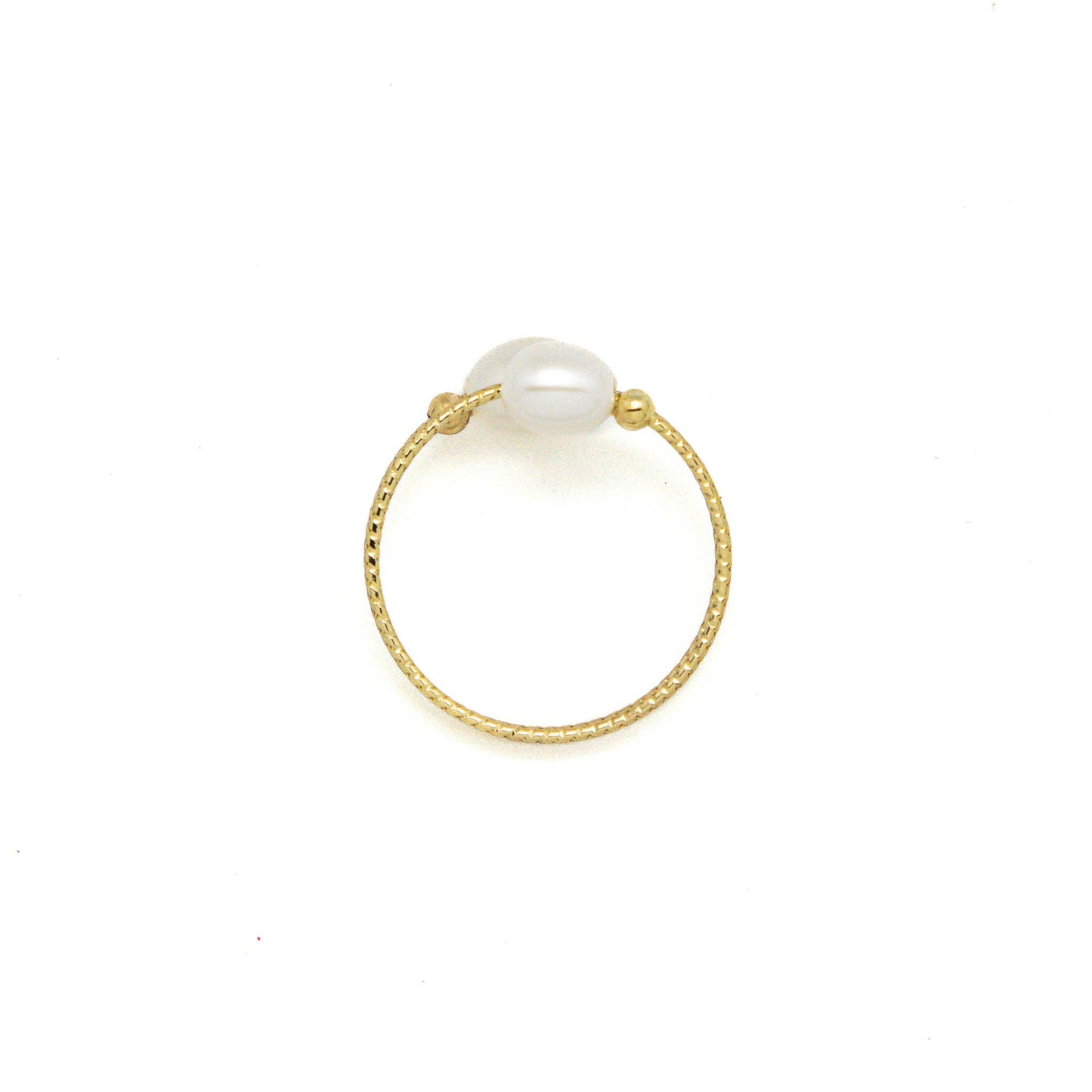 Ring 14K Gold Plated w/2 Freshwater Pearls Adjustable