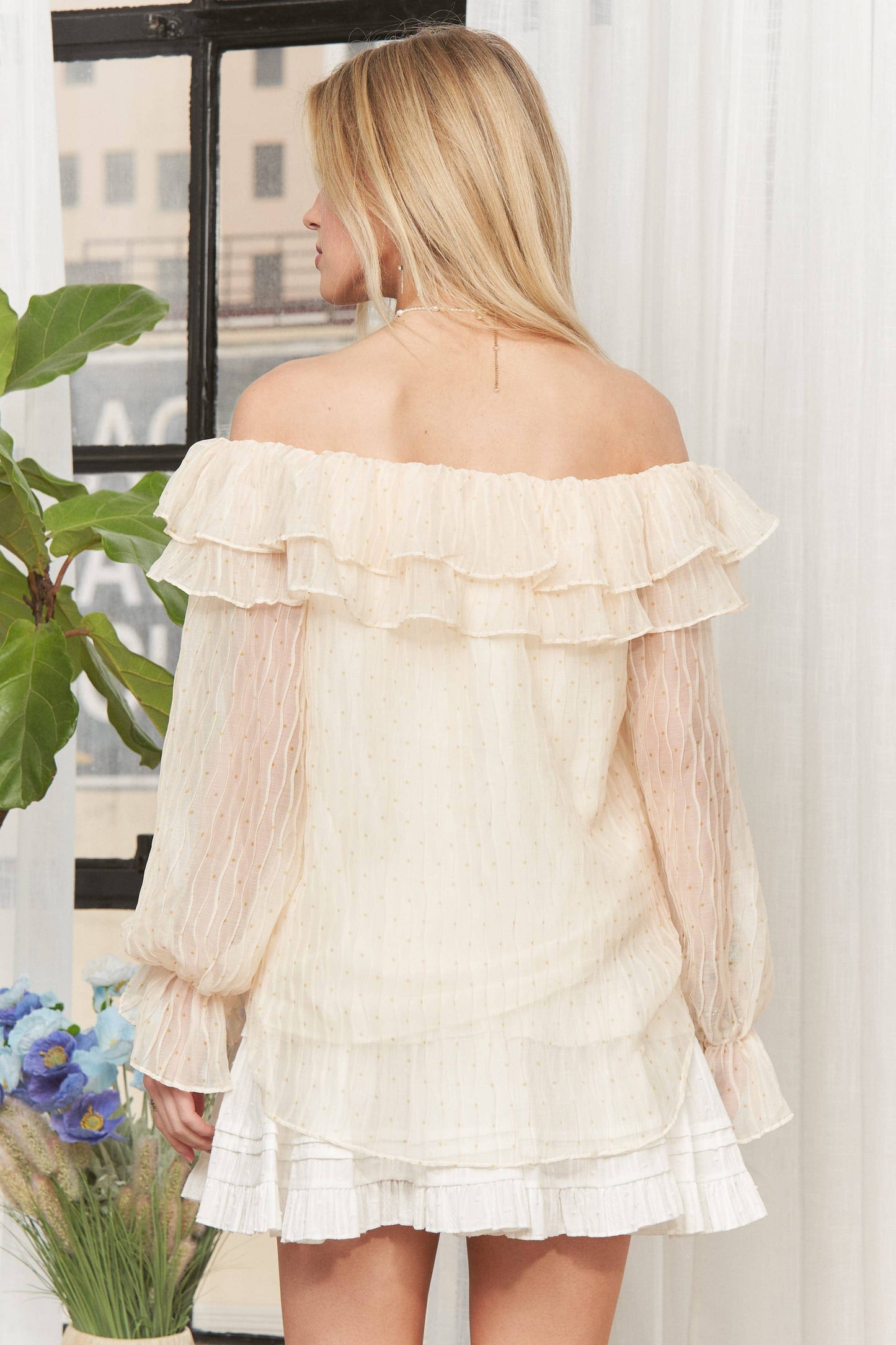 CHIFFON OFF SHOULDER BLOUSE