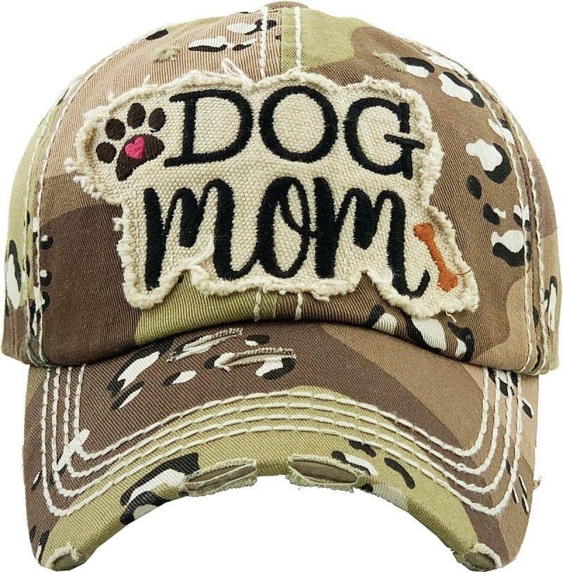 DOG MOM Washed Vintage Premium Cotton Cap