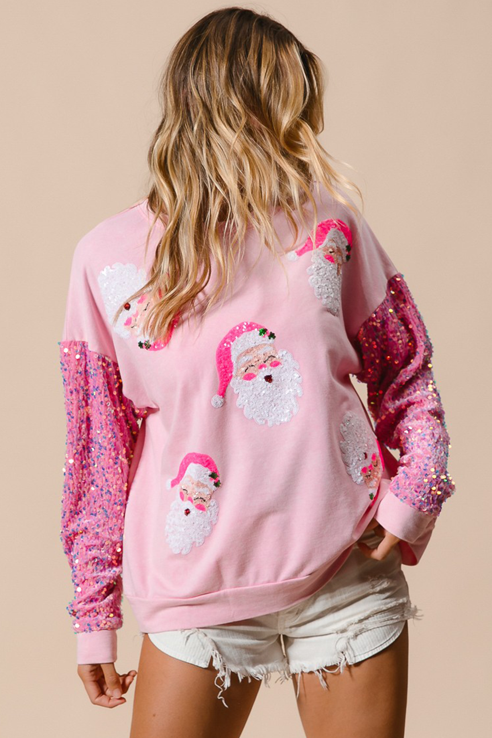 Sequined Santa Claus Christmas Sweatshirt