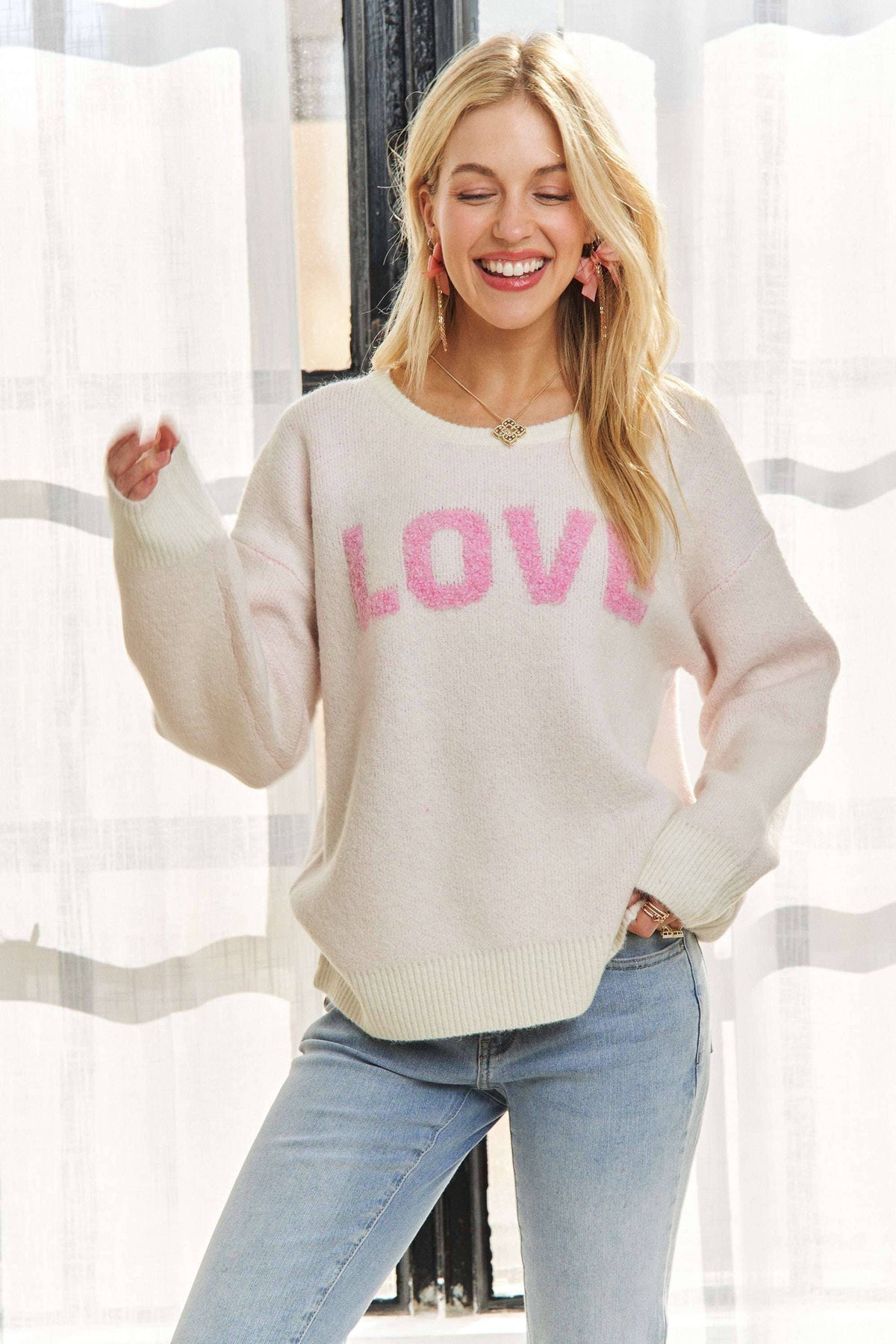 CESW3766-ALPHABET SHAPES LONG SLEEVES SWEATER