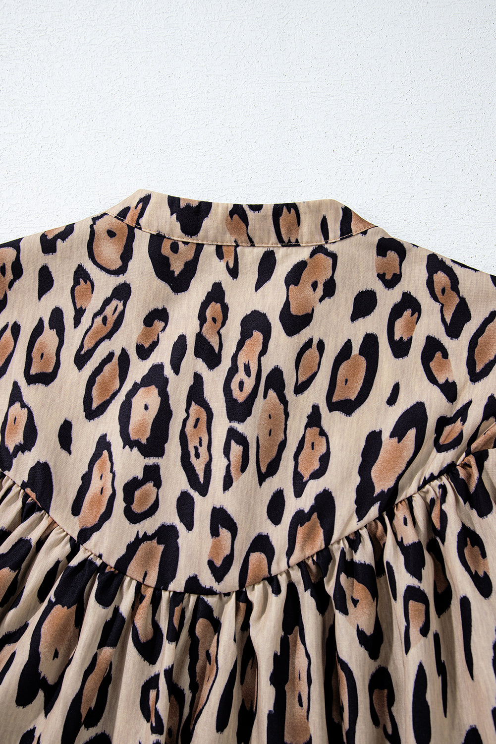 Jet Stream Leopard Print Balloon Sleeve Loose Blouse