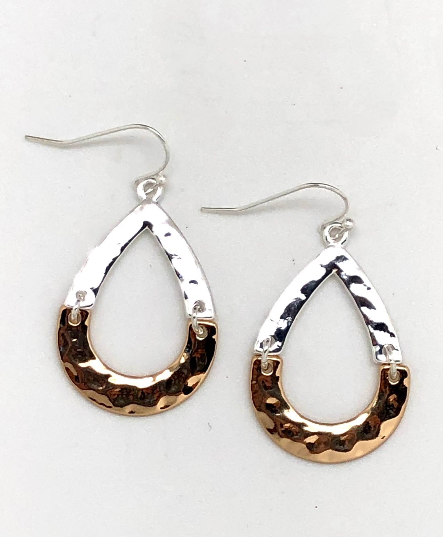 Earring Alloy Plated Large Tear Drop Multi Metal
