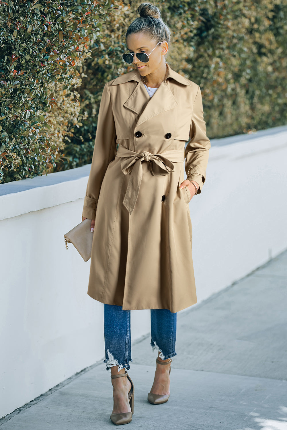 Lapel Collar Pocket Wind Coat