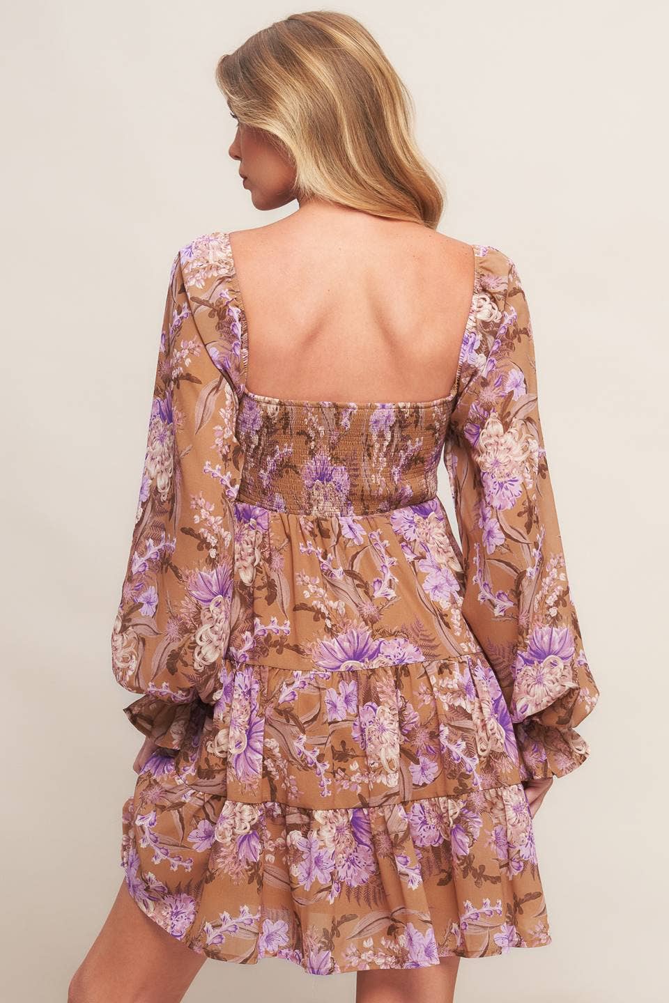 A printed woven mini dress - ID22859