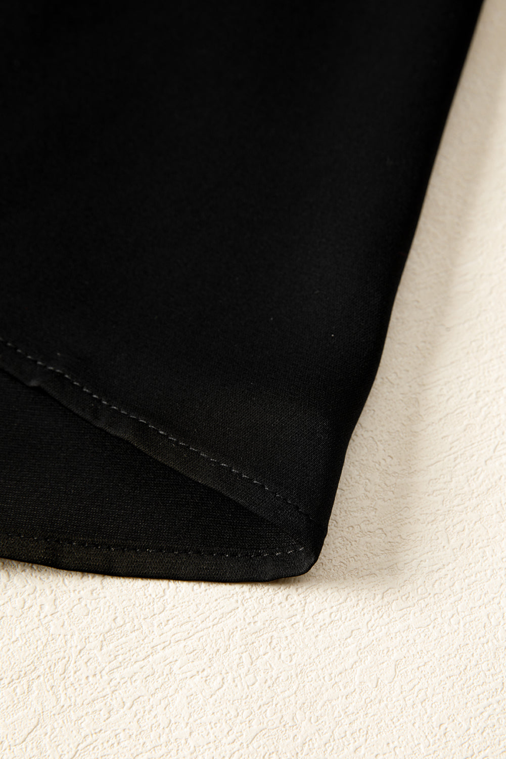 Red Dahlia Frilled Neck Ribbed Knit Patchwork Long Sleeve Mini Dress