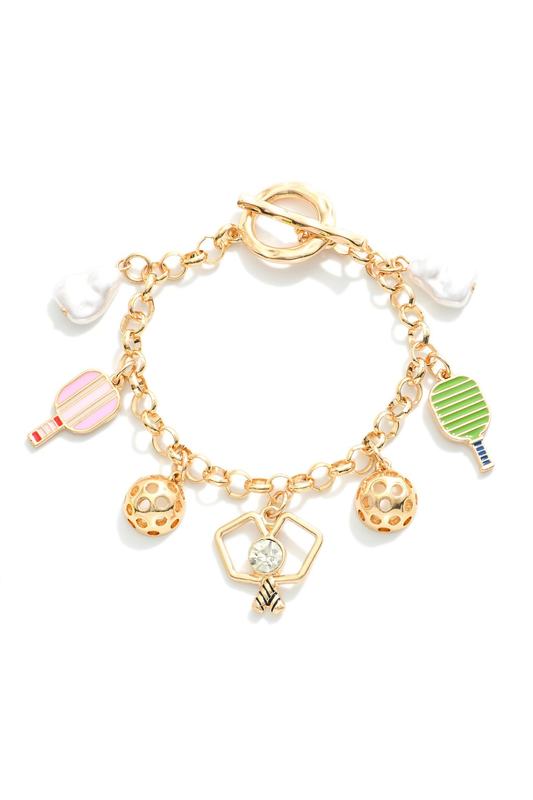 Pickleball Charm Bracelet