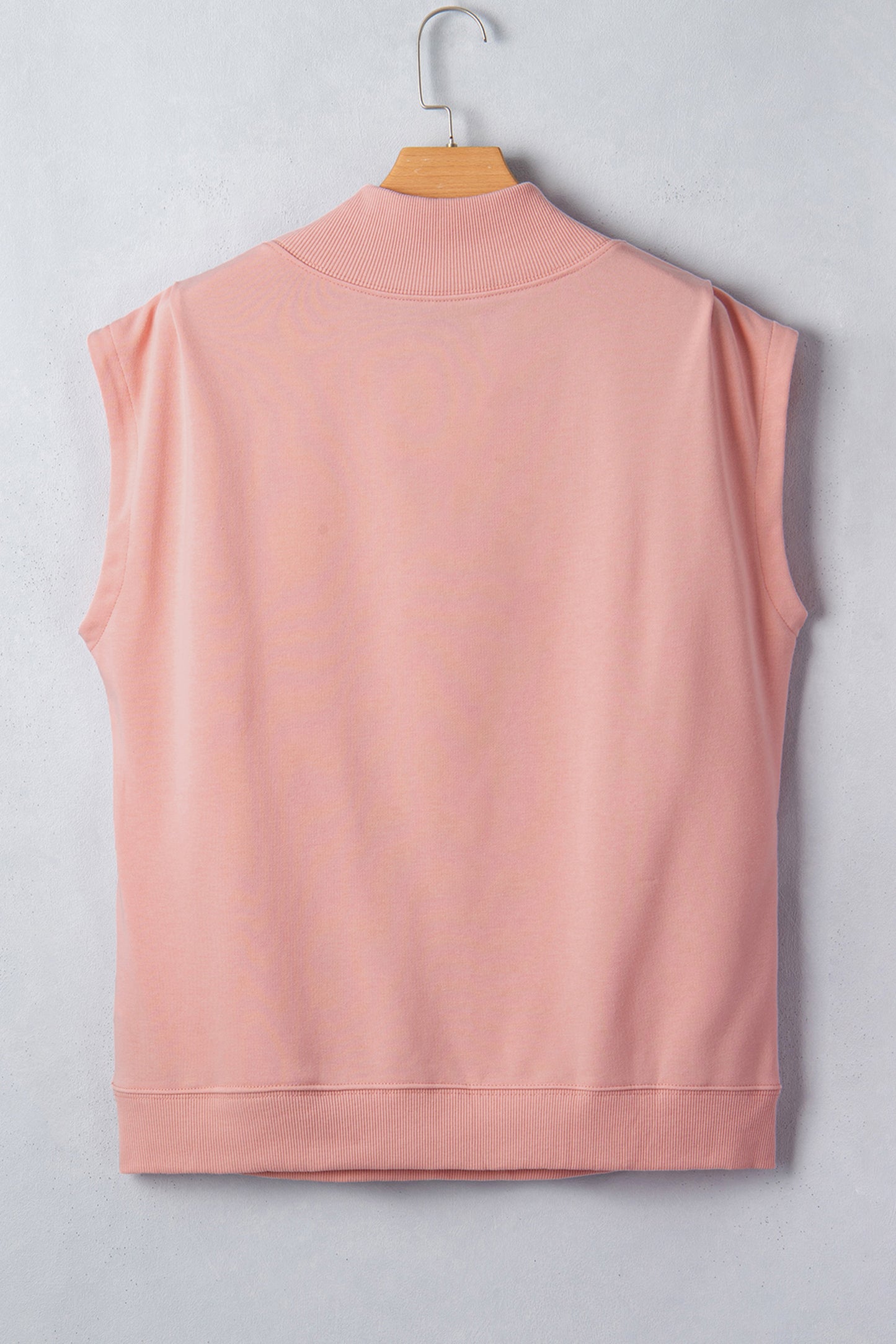 Phalaenopsis Solid Color High Neck Cap Sleeve Loose Top