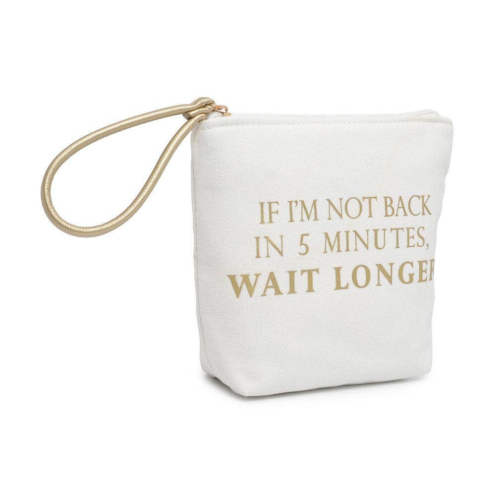 Printed Canvas Wristlet Cosmetic Make Up Bag Pouch