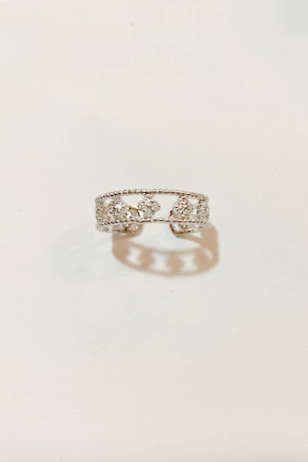 Clover Ring Adjustable Cz