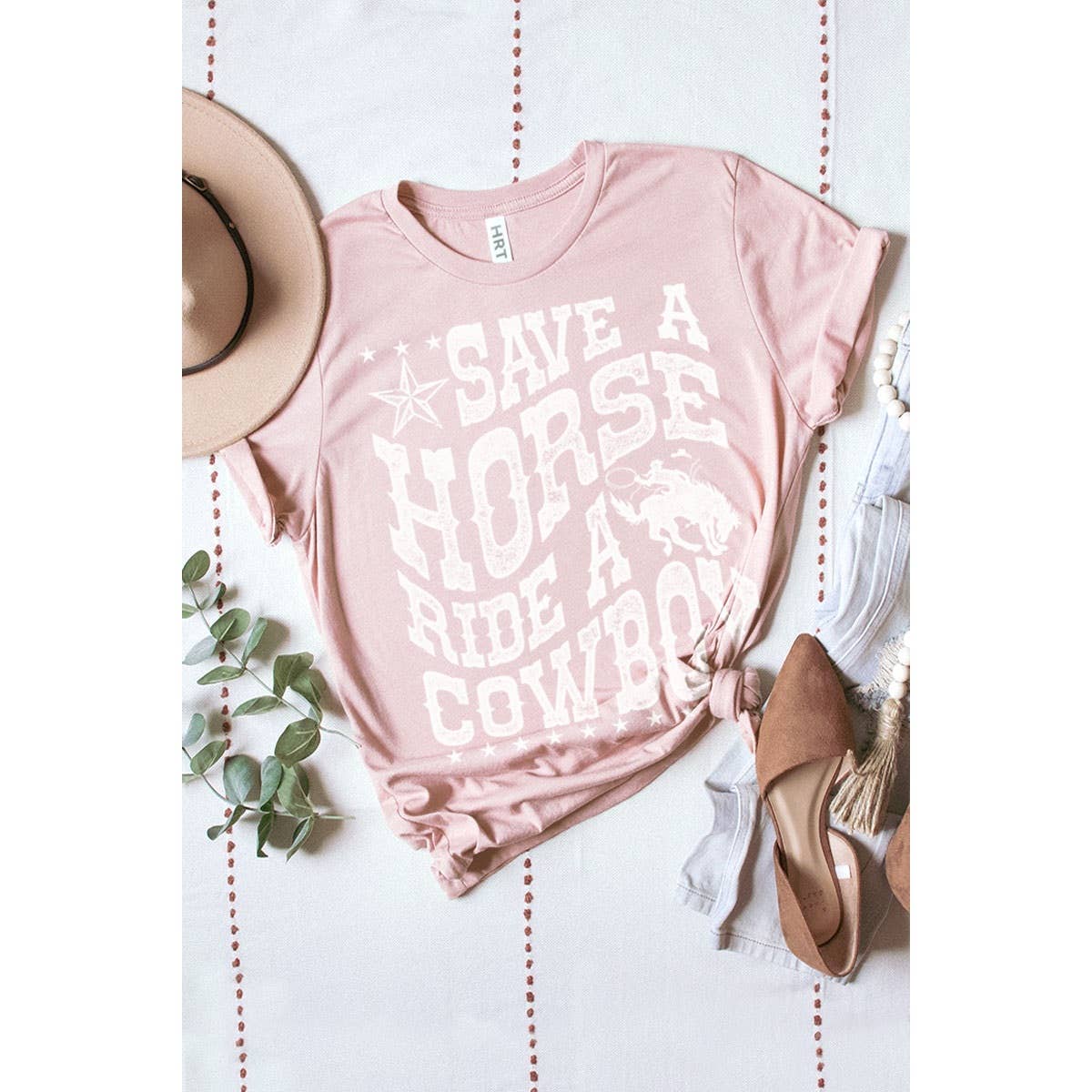 SAVE A HORSE RIDE A COWBOY WASHED GRAPHIC TEE