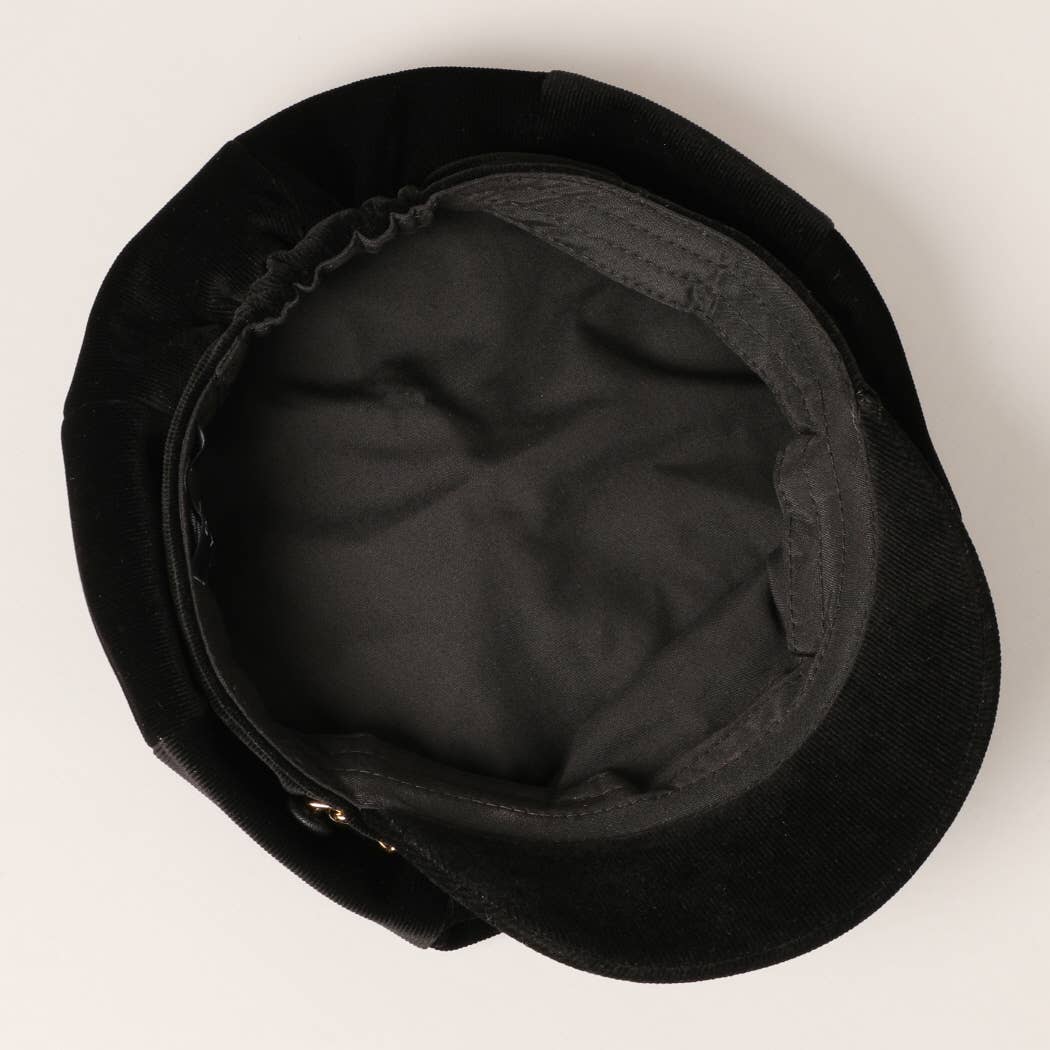 Stylish Newsboy Cap Cabbie Hat with Leather Chain