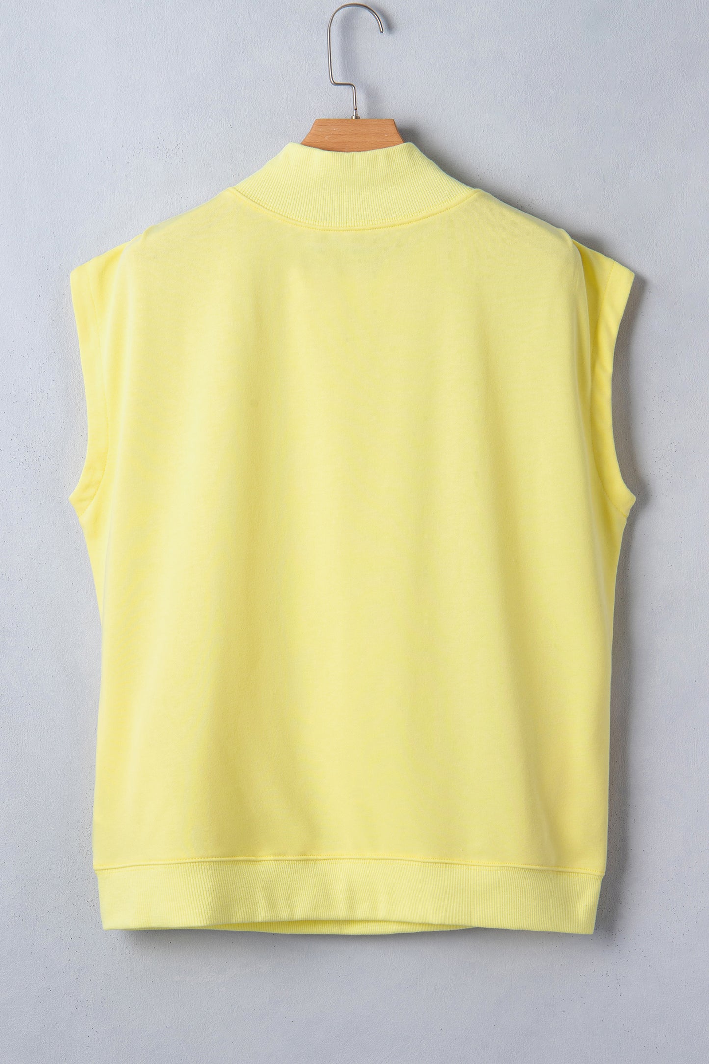 Phalaenopsis Solid Color High Neck Cap Sleeve Loose Top