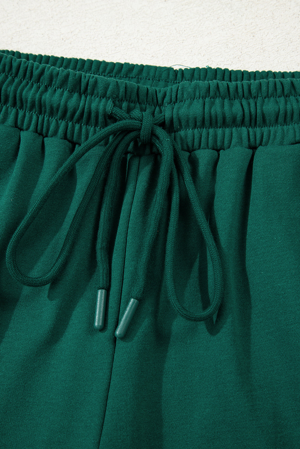 Navy Blue Varsity Striped Sleeve Drop Shoulder Sweatshirt and Shorts Set