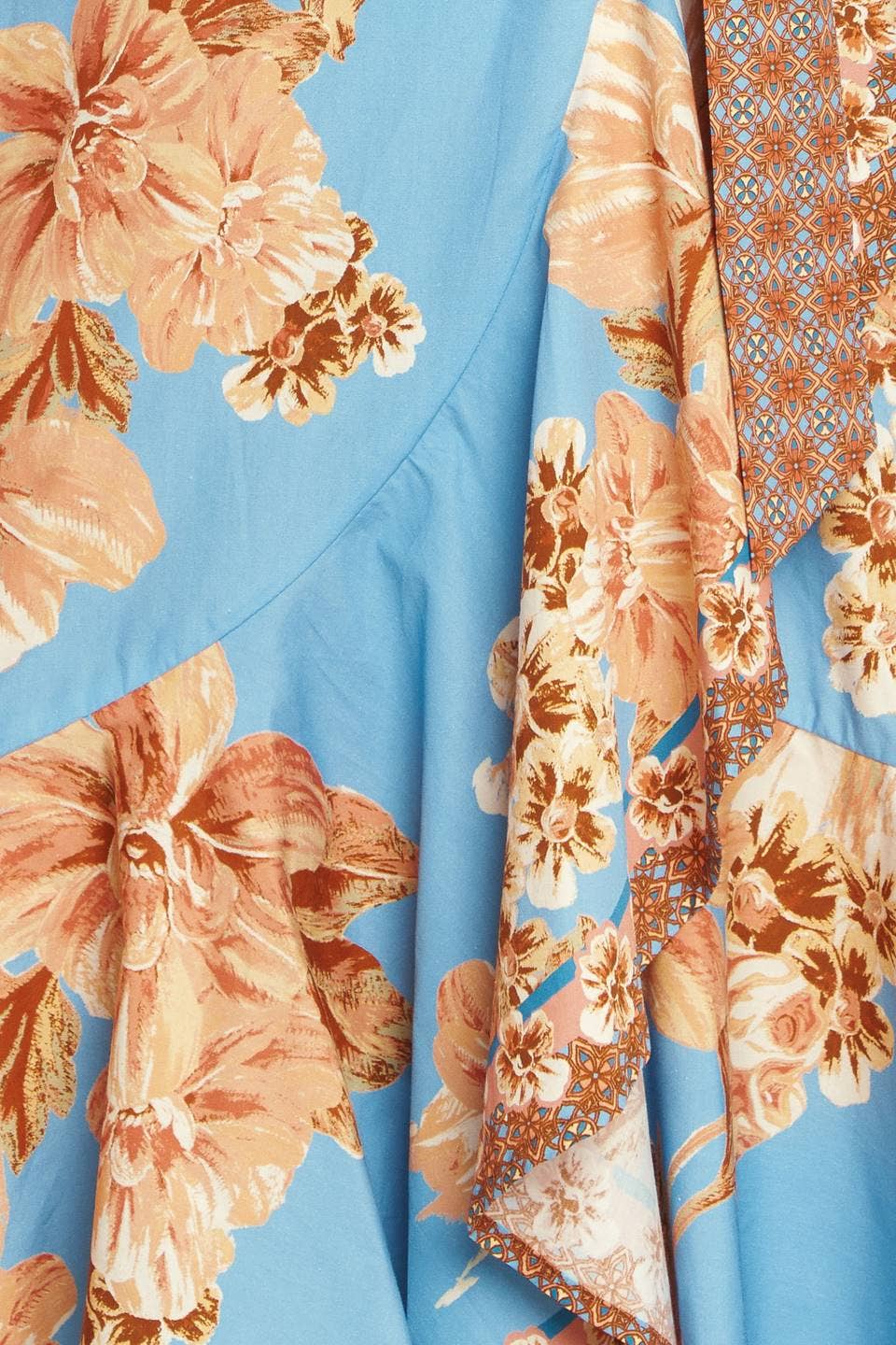 Printed woven hi-lo midi dress