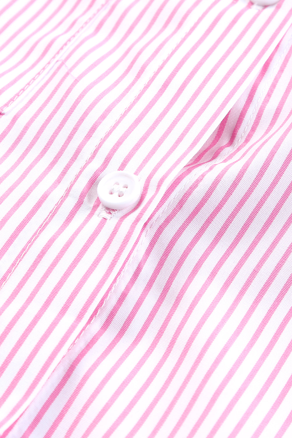 Striped Casual Shirred Cuffs Shirt