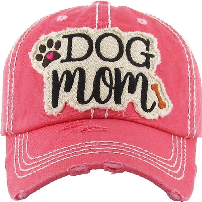 DOG MOM Washed Vintage Premium Cotton Cap