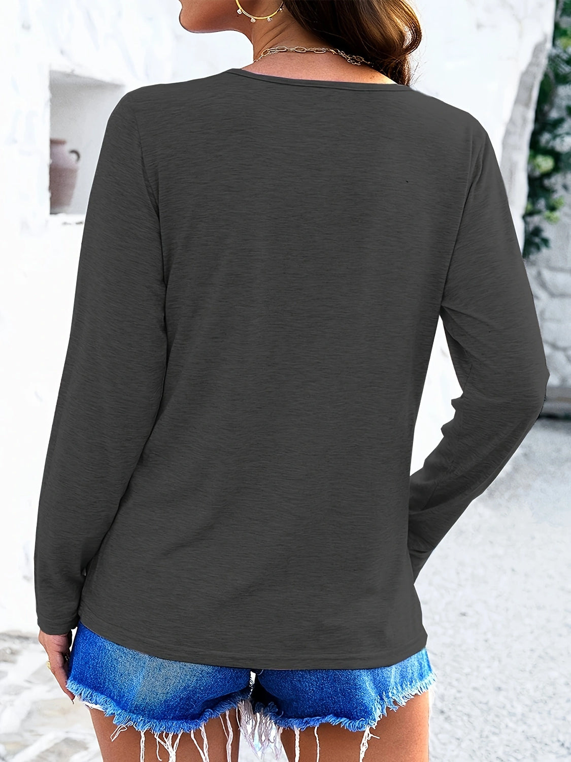 V-Neck Long Sleeve T-Shirt