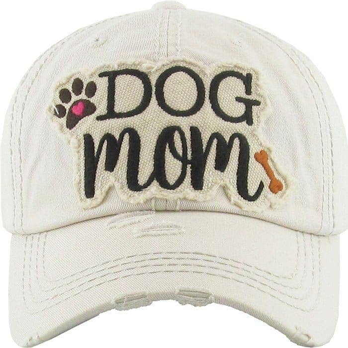 DOG MOM Washed Vintage Premium Cotton Cap