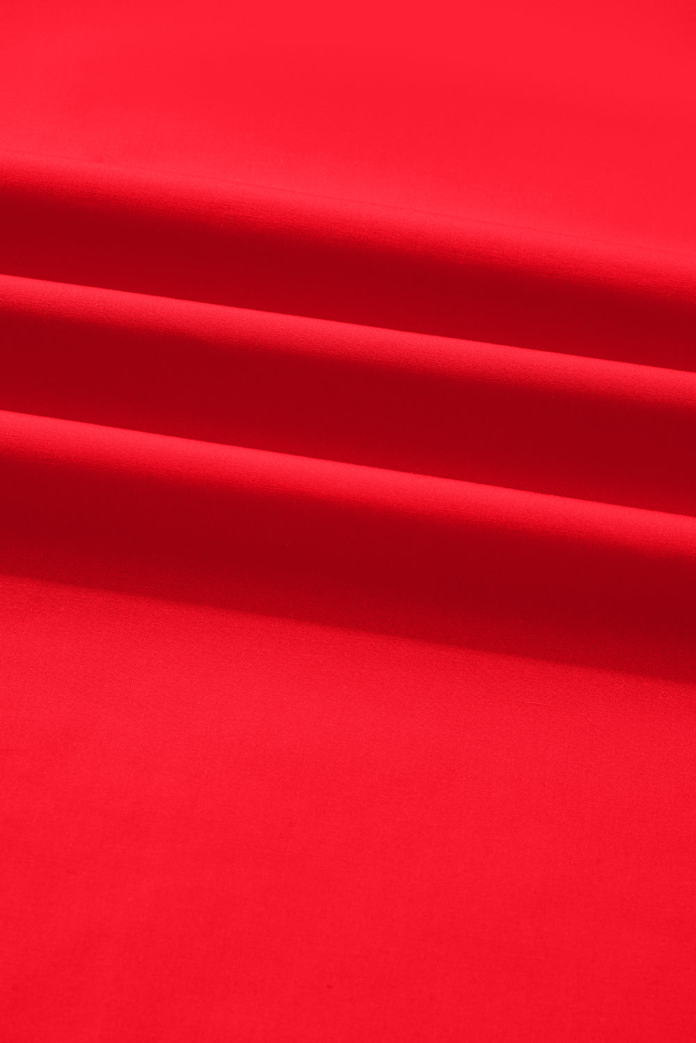 **Pre Order** Fiery Red Striped Trim Ruffle Split Neck Long Sleeve Blouse