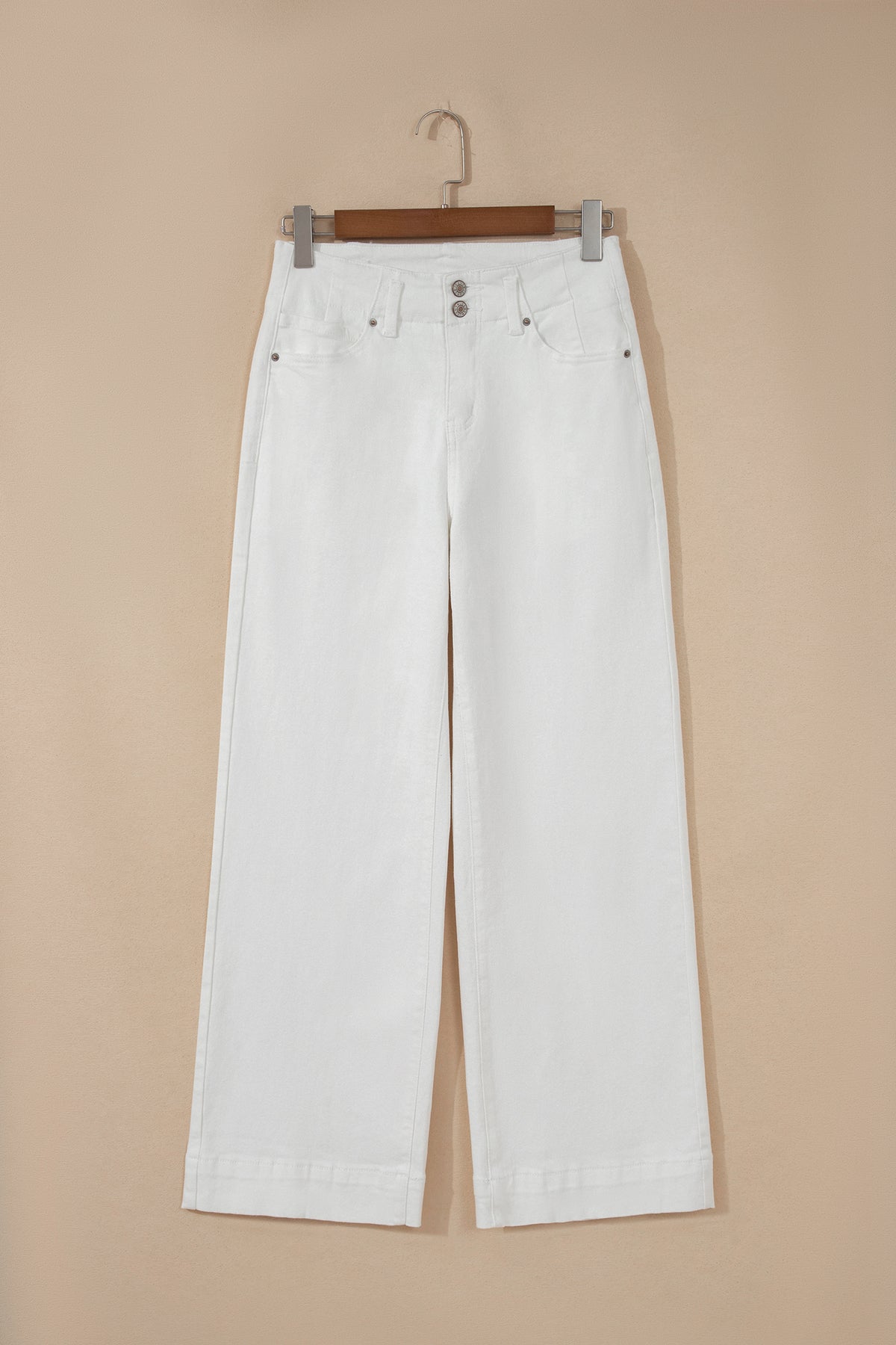 Bonbon 2-Button High Waist Wide Leg Jeans