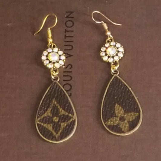 Authentic upcycled Crystal Flower Earrings
