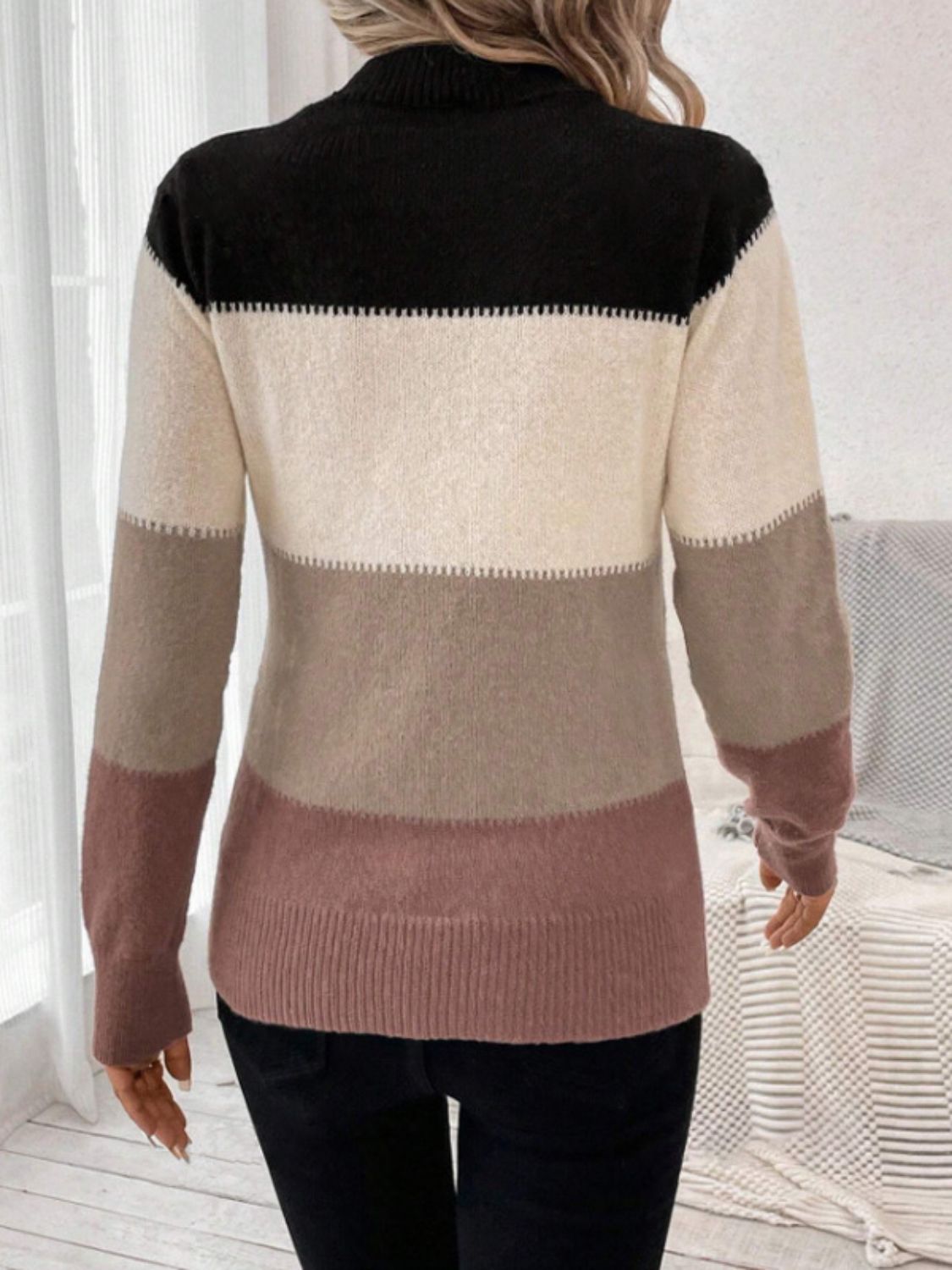 Mock Neck Long Sleeve Sweater