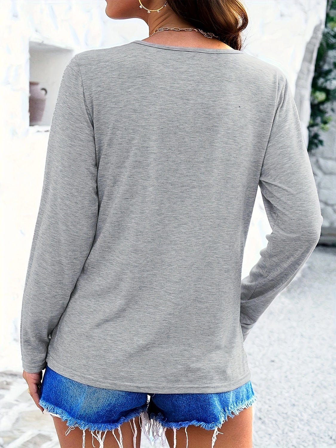 V-Neck Long Sleeve T-Shirt