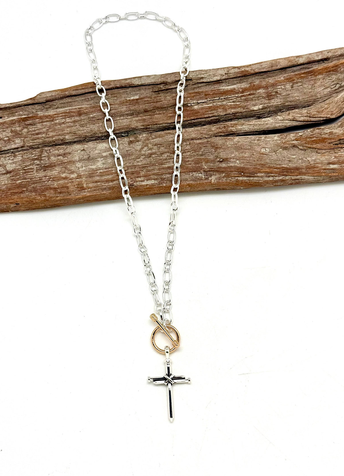 Necklace Cross AlloyPlated (Tarnish Free Plating )w/Gld 18”