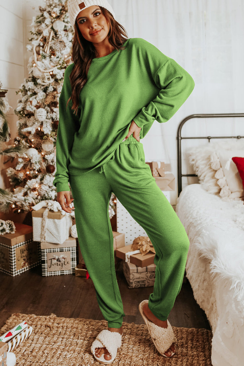 Long Sleeve Pullover & Jogger Pants Loungewear Set