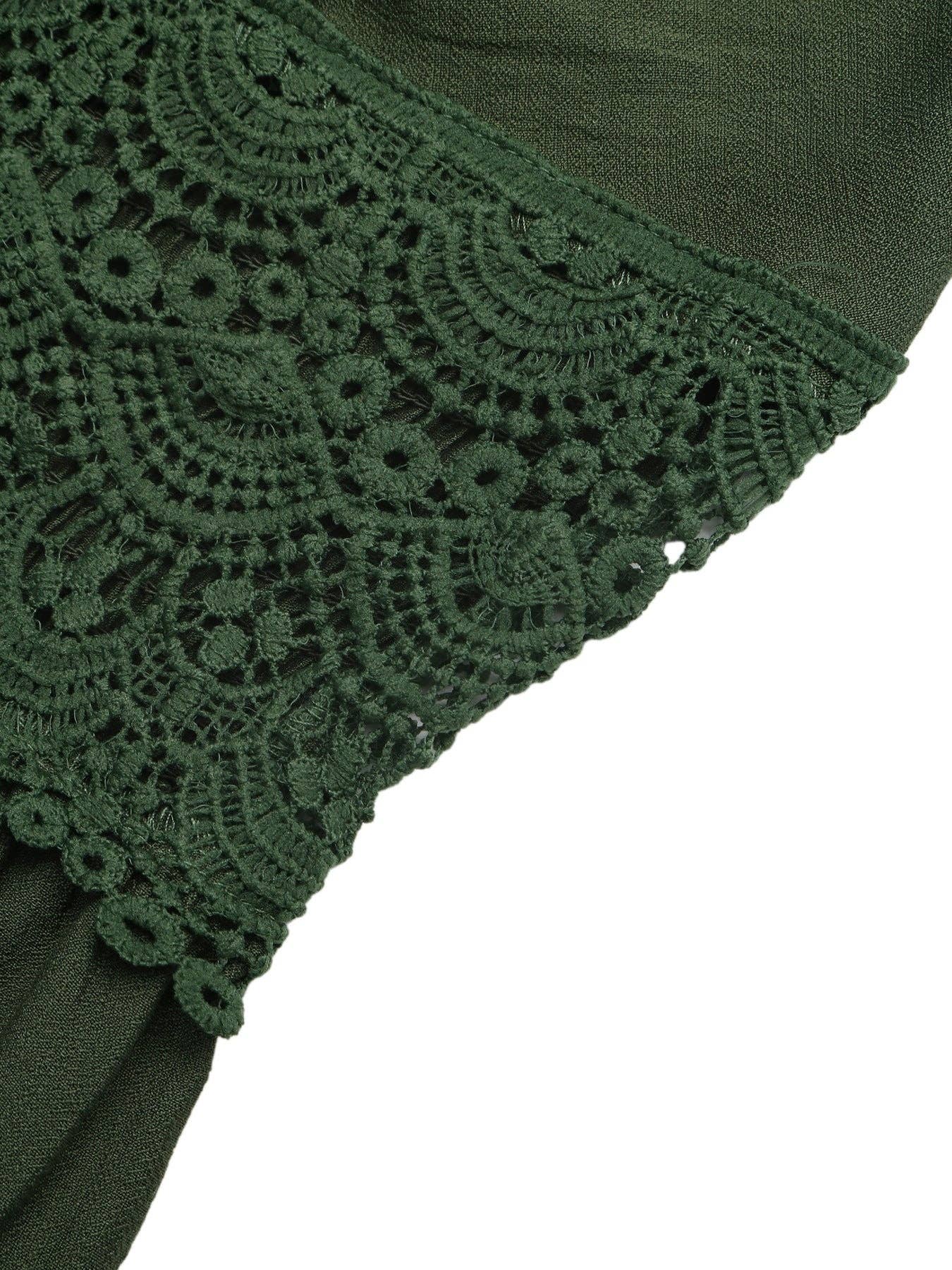 Boho Lace Maxi Dress V Neck Backless Spaghetti Strap