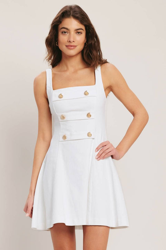 A solid woven mini dress - ID23723