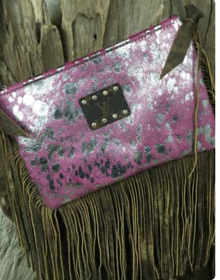 Maxine Pink Silver Acid Cowhide