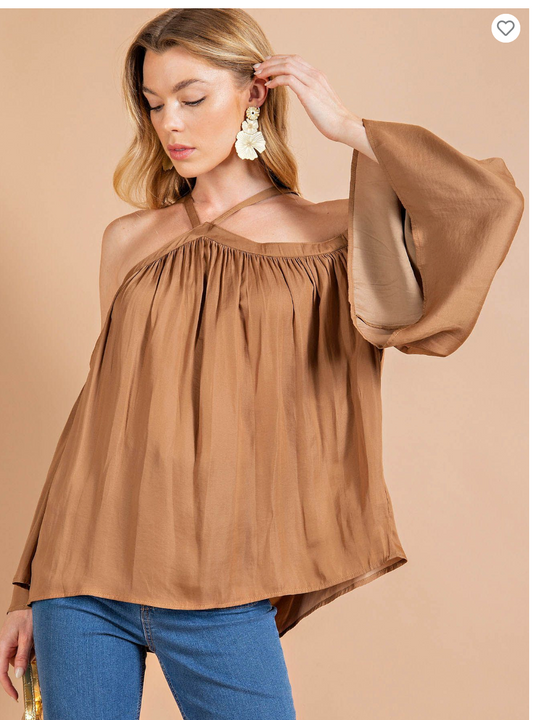 Vneck off the Shoulder Blouse